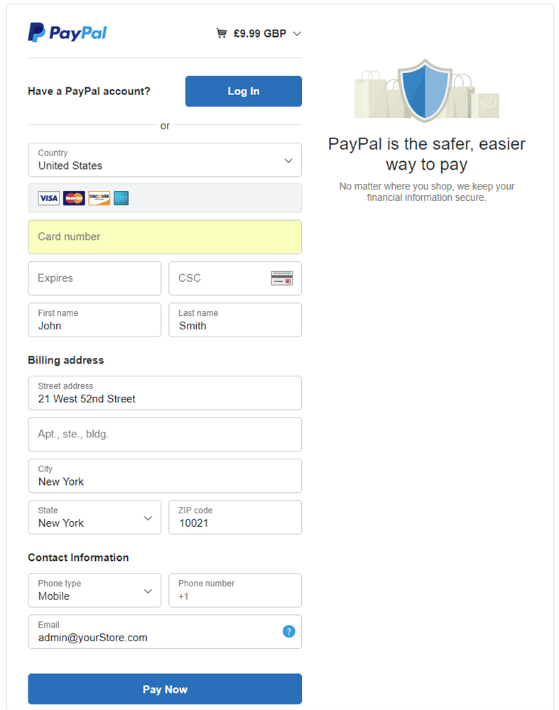 PayPal Clickalgo checkout guest