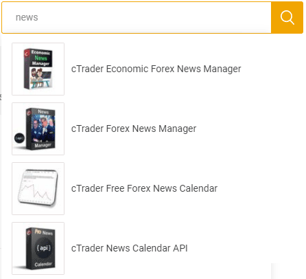 cTrader Marketplace Search