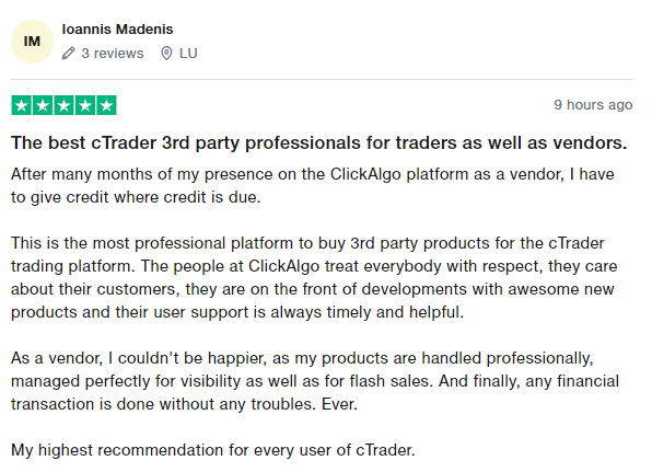 cTrader Vendor Review