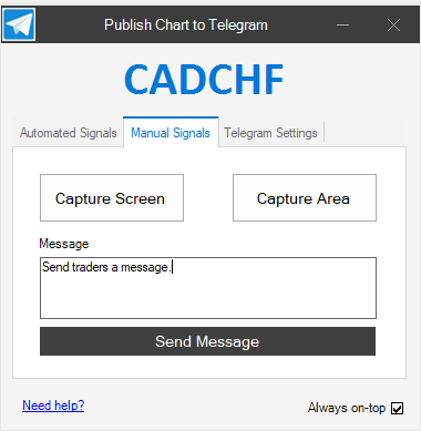 cTrader Manual Telegram Capture Signal
