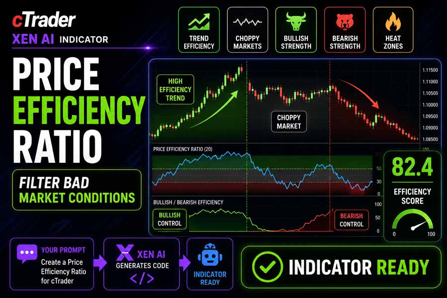 cTrader Price Efficiency Ratio Indicator